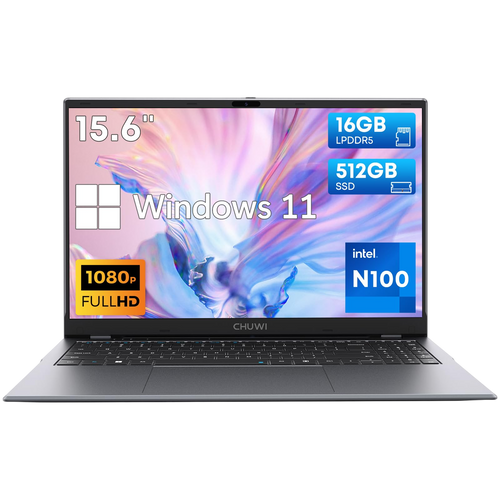 Chuwi Gemibook Plus Laptop 15 6 512Gb Ssd 16Gb Lpddr5 12Th Gen Intel N100Up To 3 4Ghz Windows 11 Laptops Computer 1Tb Ssd Expend Ips Fhd 1920 1080 Hdmi Wifi 6 Bt5 2 Usb 3 0 Webcam