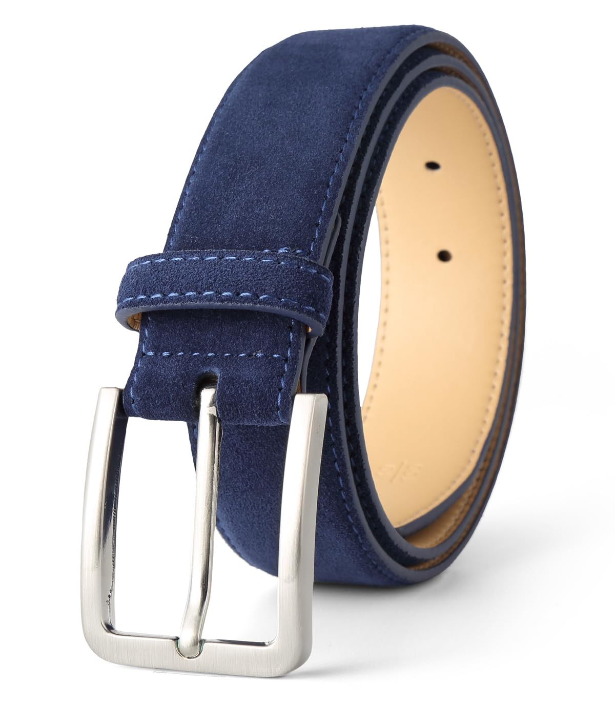 LEAODES LD Mens Belt Casual Genuine Leather Suede Belts for Men 1 3/8" Wide Elegant Golf Dress Belt