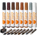 Katzco Furniture Repair Kit Wood Markers - 17 Pcs Set with Sharpener - Furniture Touch Up Markers for Floors Bedposts and Molding - Furniture Scratch Repair Markers - Wood Paint for Furniture