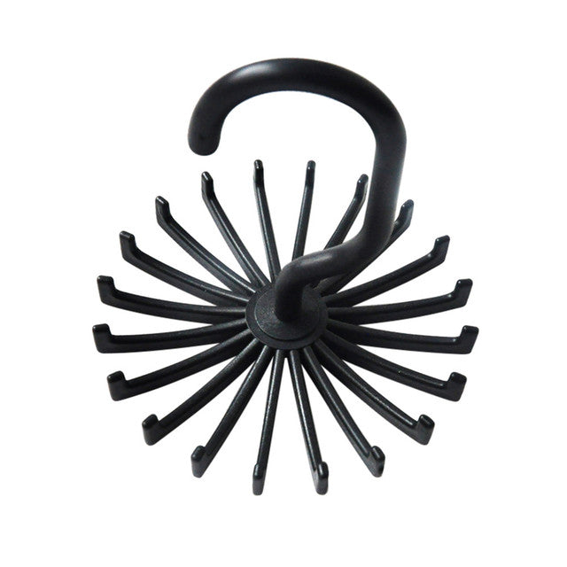 Rotating Hook Rack for Scarves and Ties Storage
