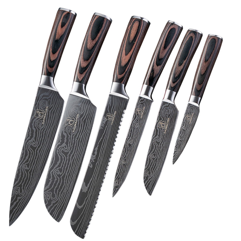 Damascus Style Kitchen Knife Set
