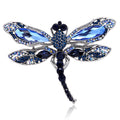 Vintage Blue Dragonfly and Diamond Brooch for Scarves