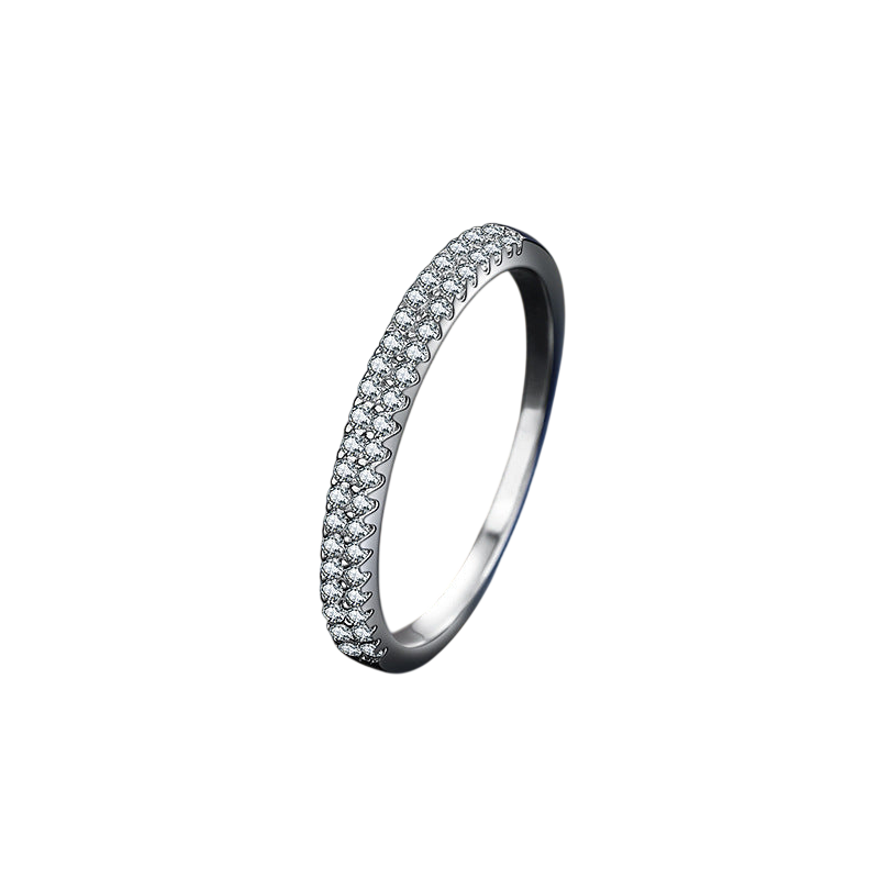 Simple S925 Mosangshi Wedding Rings Pair