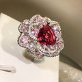 High-Tech Diamond Color Ice Flower Cut Ring for Women
