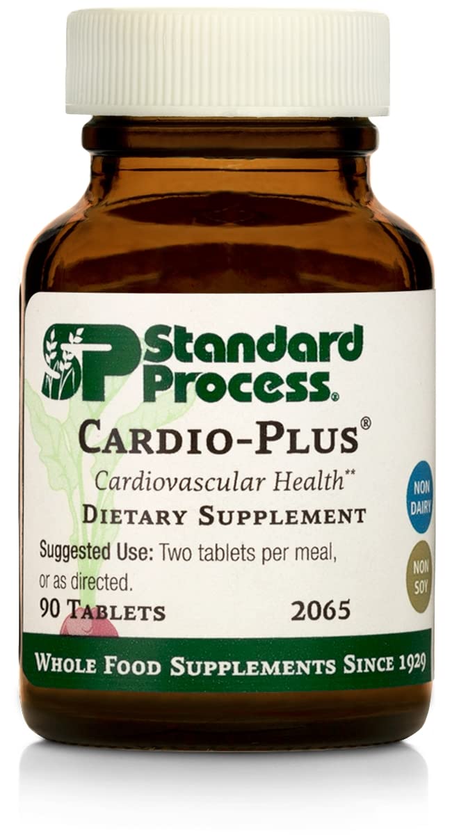 Standard Process Cardio-Plus - Antioxidant Support - Heart Health Supplement - Circulation & Blood Flow Supplement with Vitamin B6 Niacin & Riboflavin - Energy Metabolism Supplement - 90 Tablets