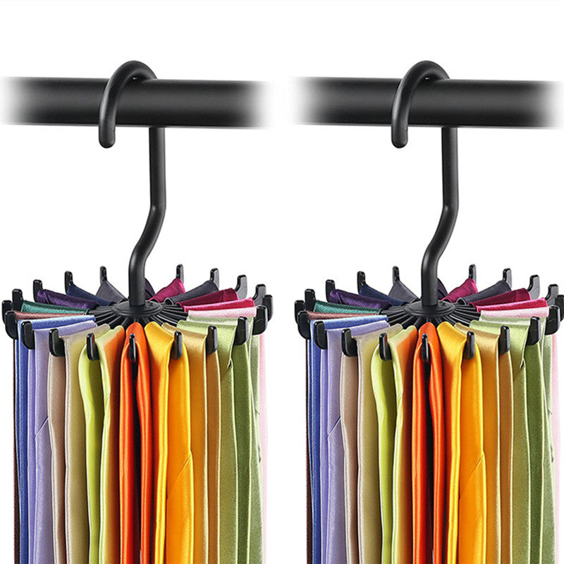 Rotating Hook Rack for Scarves and Ties Storage