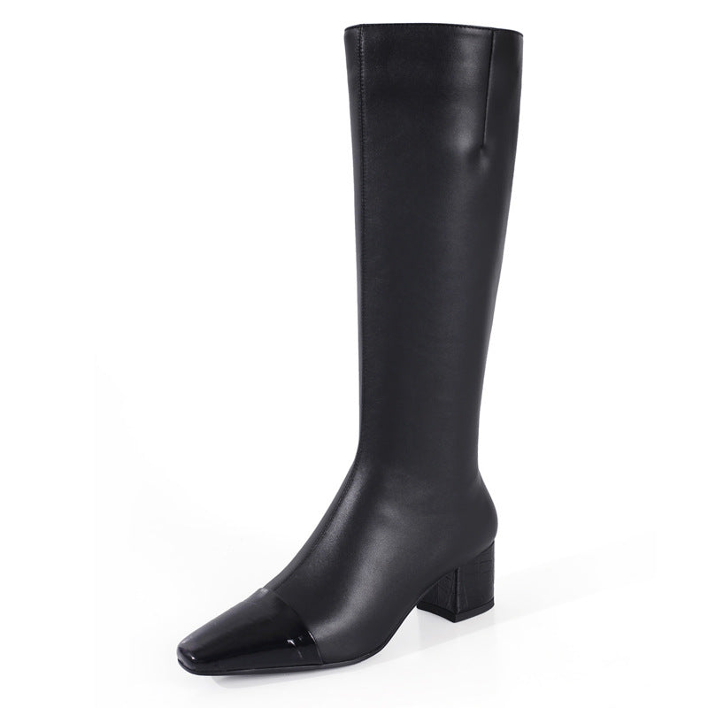 Leather Knee-High Riding Boots