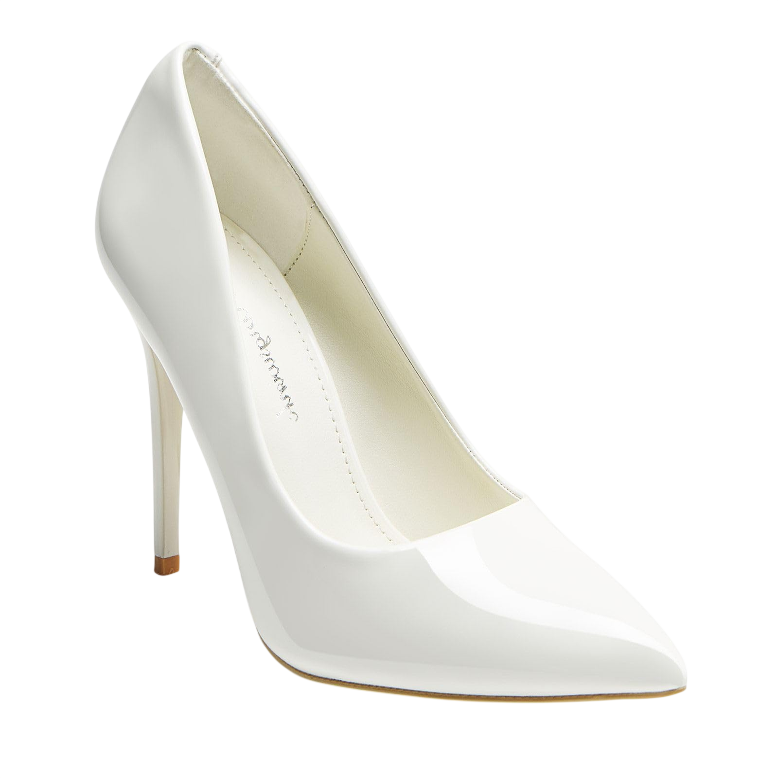Hingswink Womens White High Heels 4 Inch Closed Pointed Toe Pumps Stiletto Heels For Women Dress Sexy Wedding Pumps White7 5