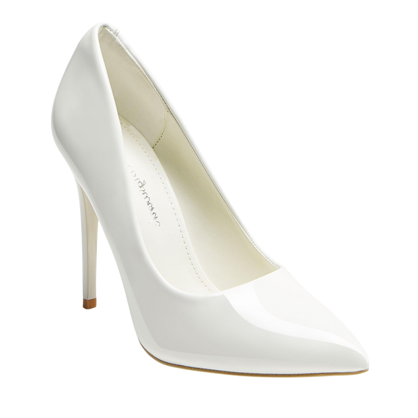 hingswink Womens White High Heels 4 Inch Closed Pointed Toe Pumps Stiletto Heels for Women Dress Sexy Wedding Pumps White7.5