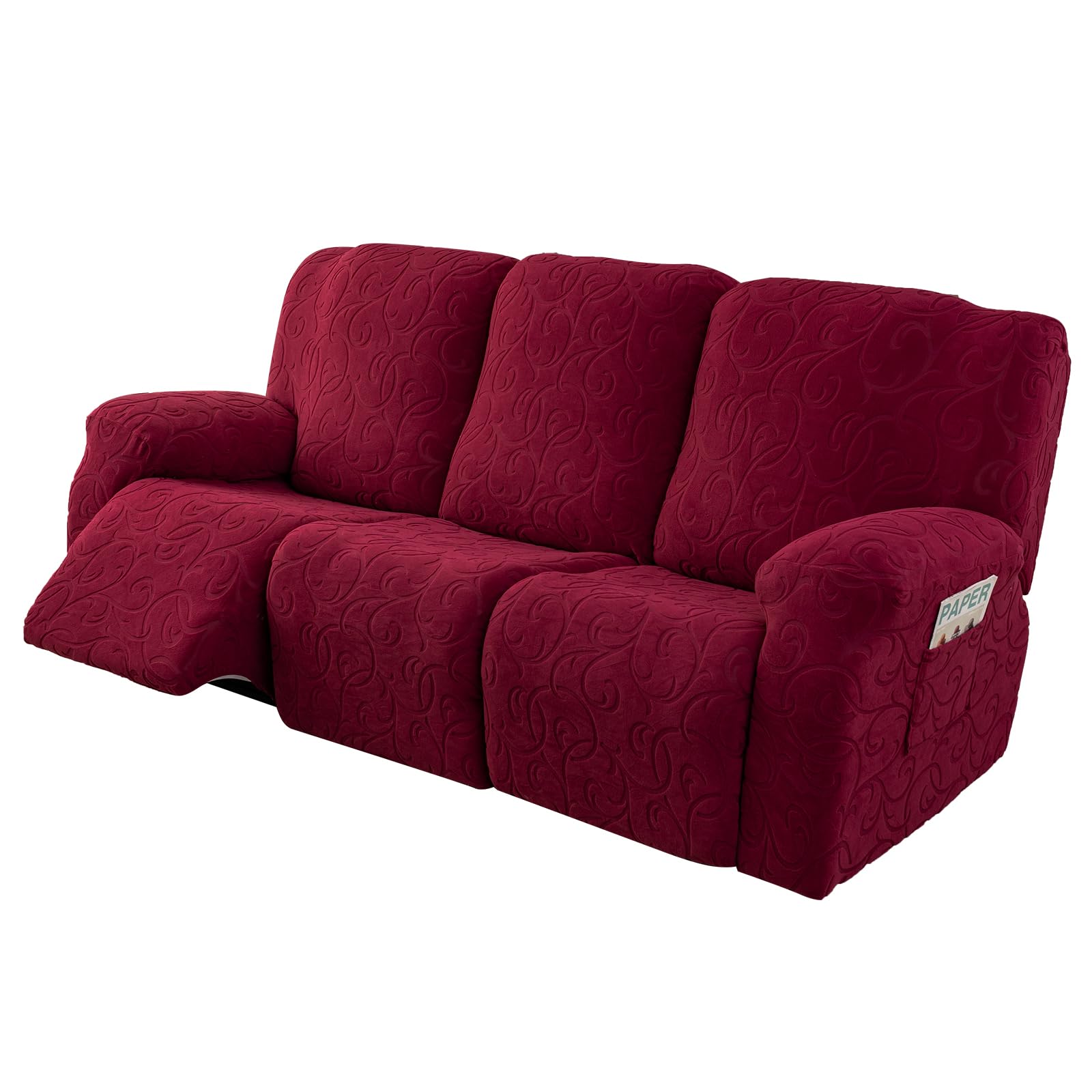 YUEANG Recliner Sofa Covers Sectional Couch Cover for Reclining Couch 3 Seat 5-Pieces 3 Cushion Sofa Stretch Recliner Sofa Slipcover Soft Jacquard Furniture Dog Couch Cover Protector