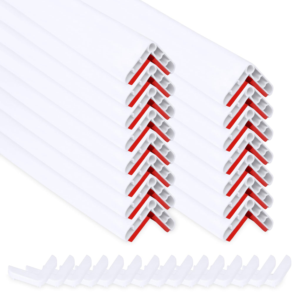 Rubber Bond Wall Corner Guard Edge Protector 1x1x36 inch Baby Proofing Corner Guards | Self-Adhesive Furniture Edge Strips for Home & Office (15 Pack White)