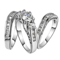 Couple Engagement Rings with Zirconia Stones