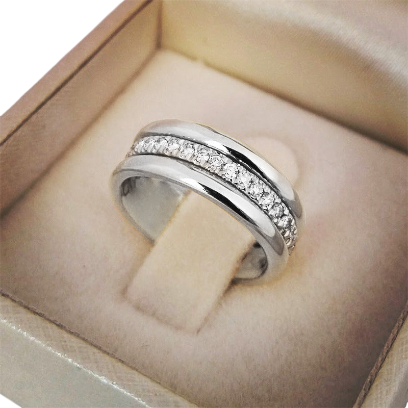 Trendy Electroplated Rhinestone Couple Rings Wholesale