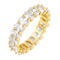 MIA MOUNE 14K Gold Rings Oval Cubic Zirconia Eternity Rings Dainty Gold Rings for Women Stackable Rings 56789