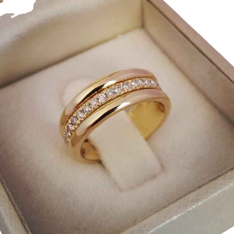 Trendy Electroplated Rhinestone Couple Rings Wholesale