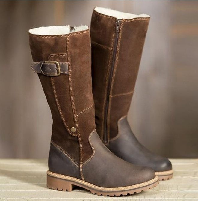 Low-Heeled Knee-High Riding Boots