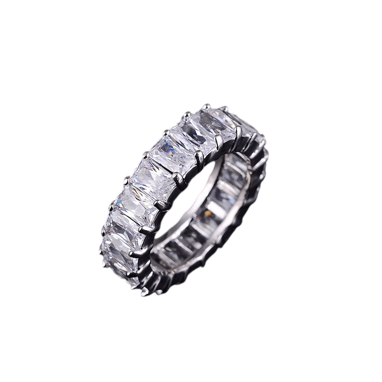Couple's Zircon Platinum Rings (Matching Set)