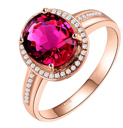 Red Crystal Ruby Gemstone Diamond Rings