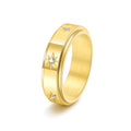 Rotatable Stainless Steel Couple Engagement Ring