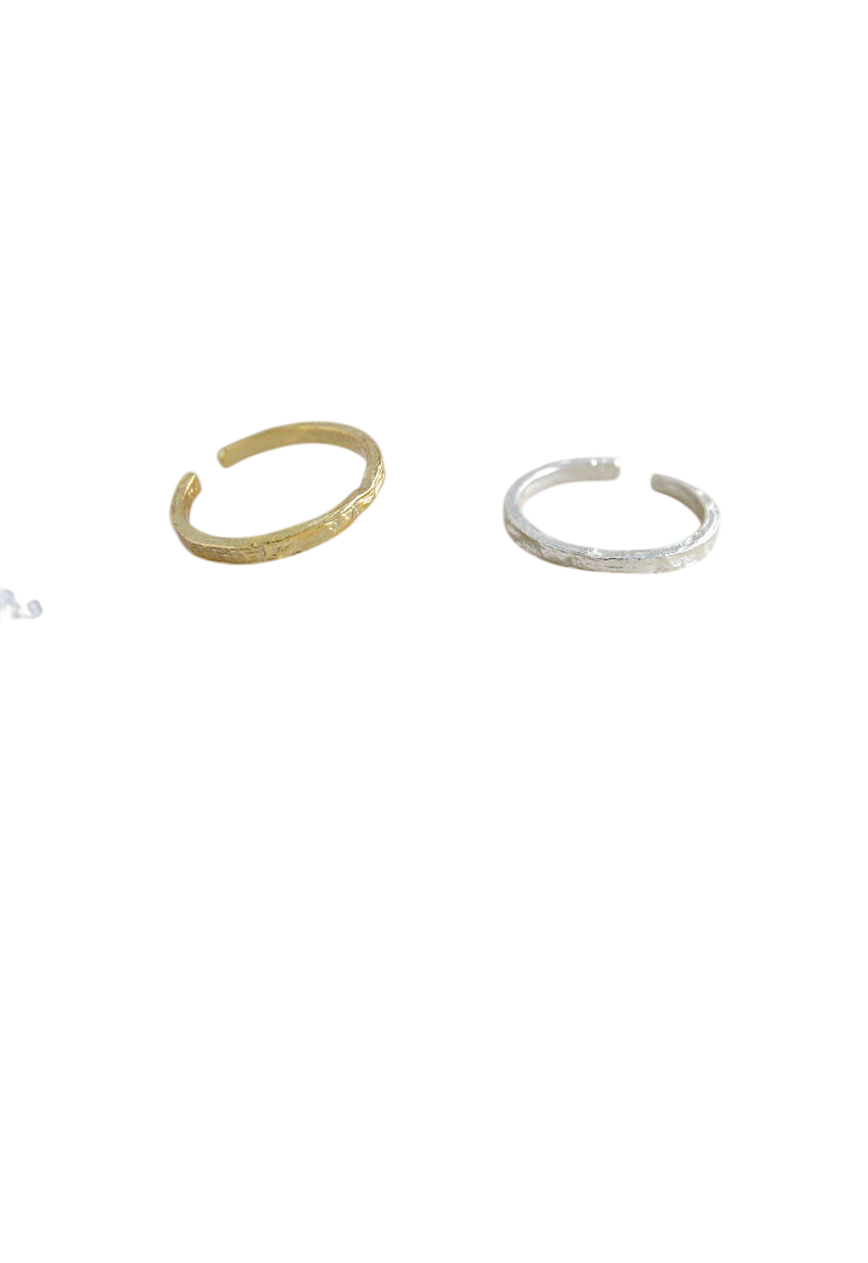 Irregular Gold and Silver Textured Rings