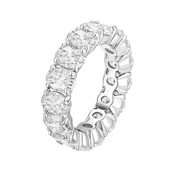 EAMTI Wedding Bands for Women Oval Cut Stackable CZ Cubic Zirconia Engagement Rings Eternity Band Rings Size 8.5