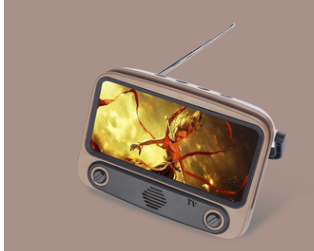 Creative Retro Bluetooth Speaker with Mini Radio and Phone Stand