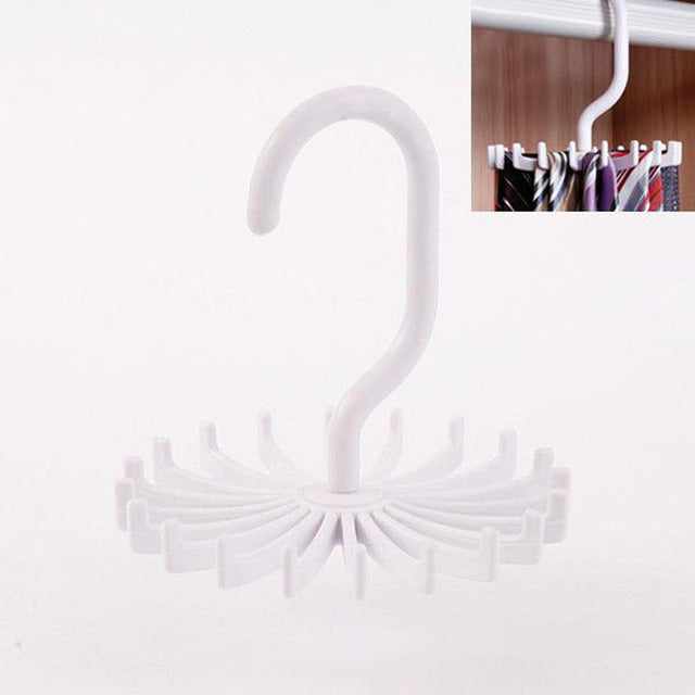 Rotating Hook Rack for Scarves and Ties Storage