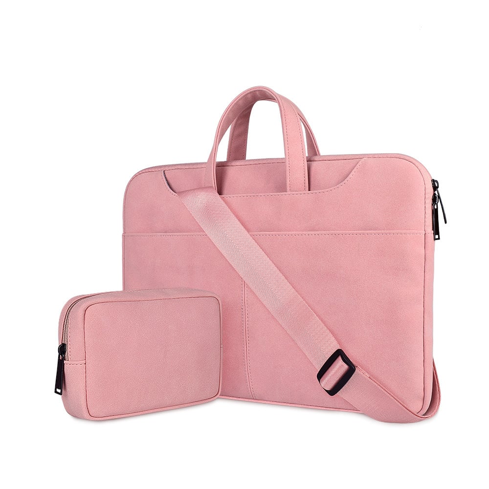 Portable Frosted PU Laptop Shoulder Bag