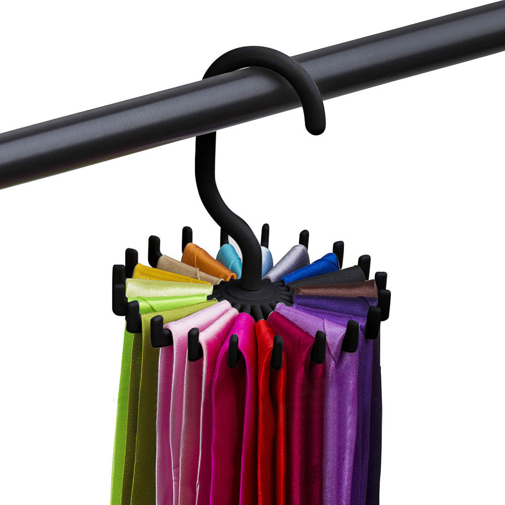 Rotating Hook Rack for Scarves and Ties Storage