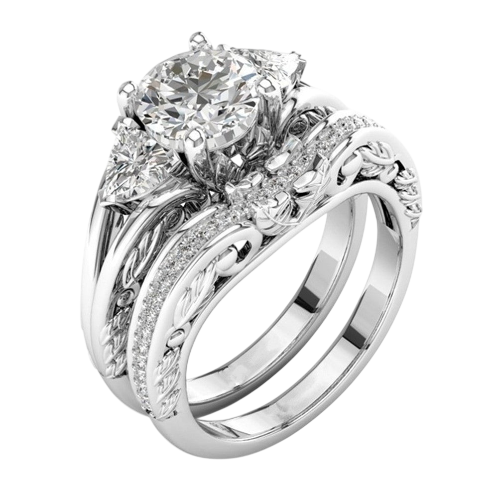 Women's Zircon Stone Couple Rings Set