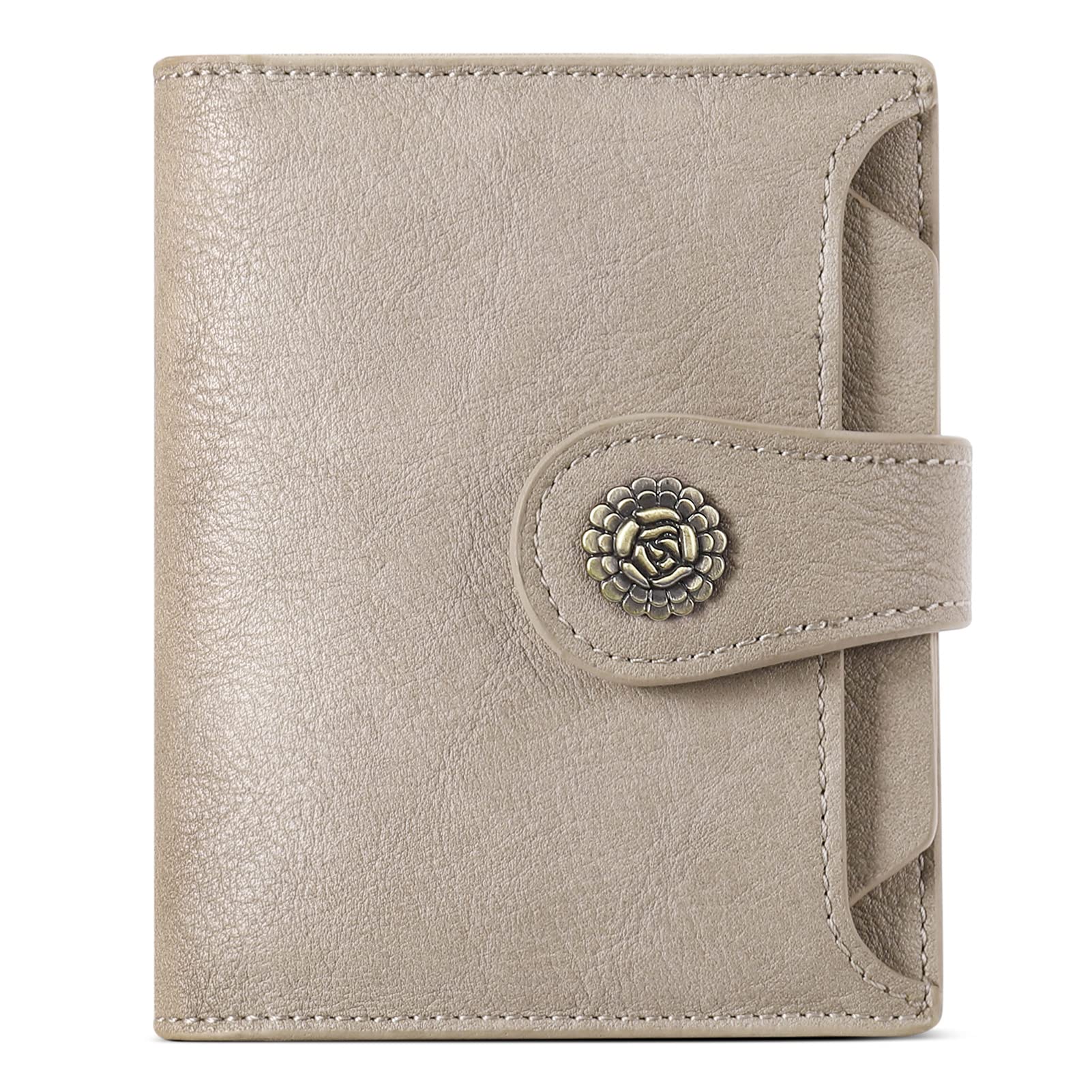 CLUCI Small Wallets for Women RFID Blocking Leather Trifold Compact Credit Card Holder with ID Window Ladies Zipper Coin Purse