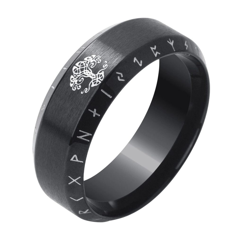 KIRTIJW Viking Rings for Men Norse Tree of Life Amulet Rings Jewelry for Men Size 13