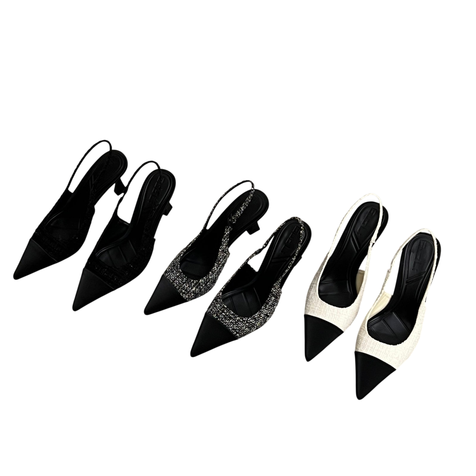 Womens Real Leather Slingback Square Toe Pumps