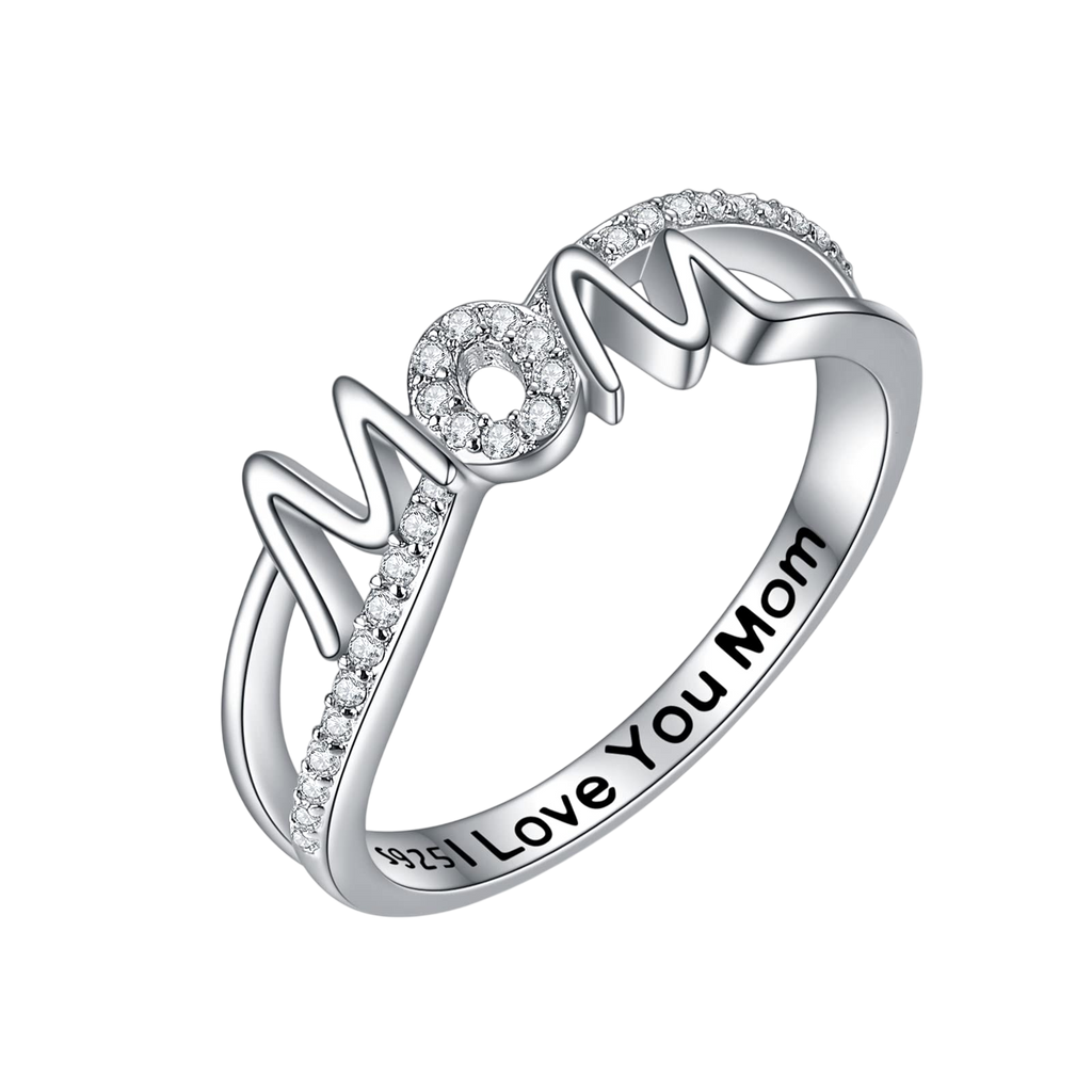 YFN Mom Rings 925 Sterling Silver Mom Rings Mothers Ring Women Jewelry Gifts for Mum