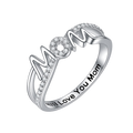 YFN Mom Rings 925 Sterling Silver Mom Rings Mothers Ring Women Jewelry Gifts for Mum