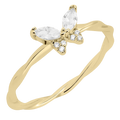 Milla CZ Sterling Silver Butterfly Rings for Women or 14k Gold Plated Stackable Rings - Cool Cute Rings Aesthetic (14K Gold Plated Size 6)