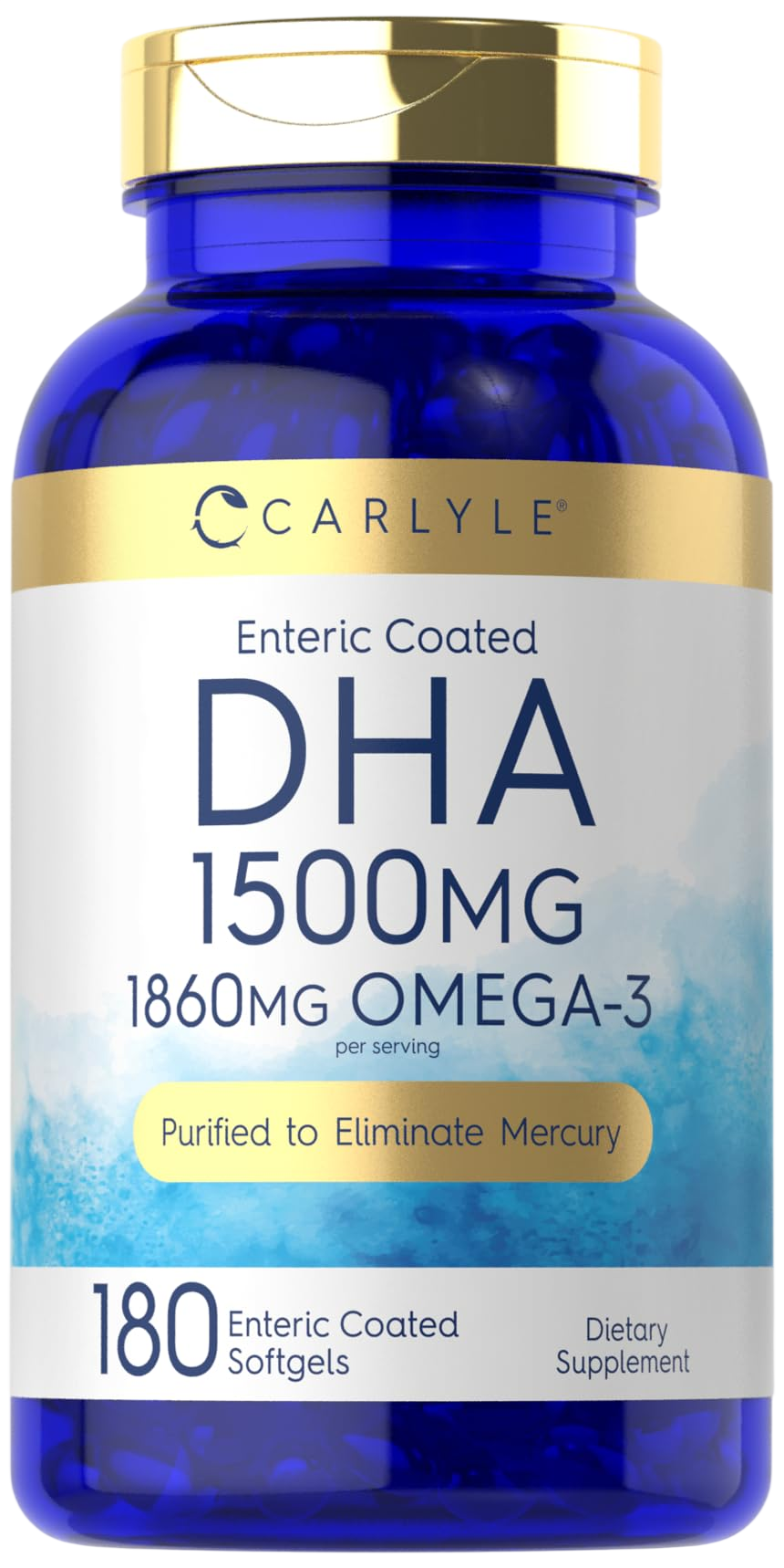 Carlyle Dha Supplement 1500Mg 180 Softgels Omega 3 Supplement Non Gmo Gluten Free