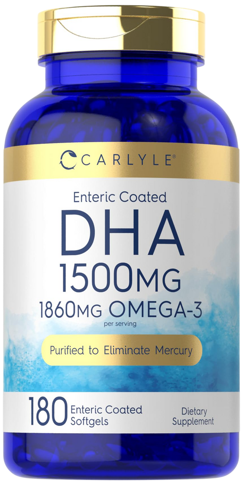 Carlyle Dha Supplement 1500Mg 180 Softgels Omega 3 Supplement Non Gmo Gluten Free
