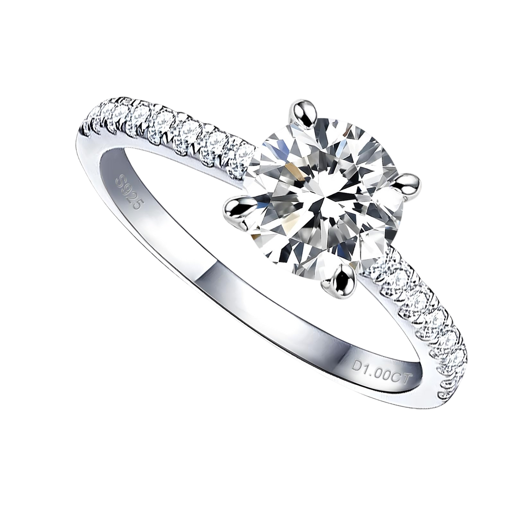 YosikCase Moissanite Rings for Women 1CT Moissanite Engagement Ring Sterling Silver Rings Size 6