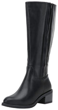 Jeossy Womens 9661W Knee High Boots Riding Boots for Women with Wide Calf Black Size 8W US- High Boots with Inner Zipper and Side Hidden Elastic Band(DJY9661W Black 08)