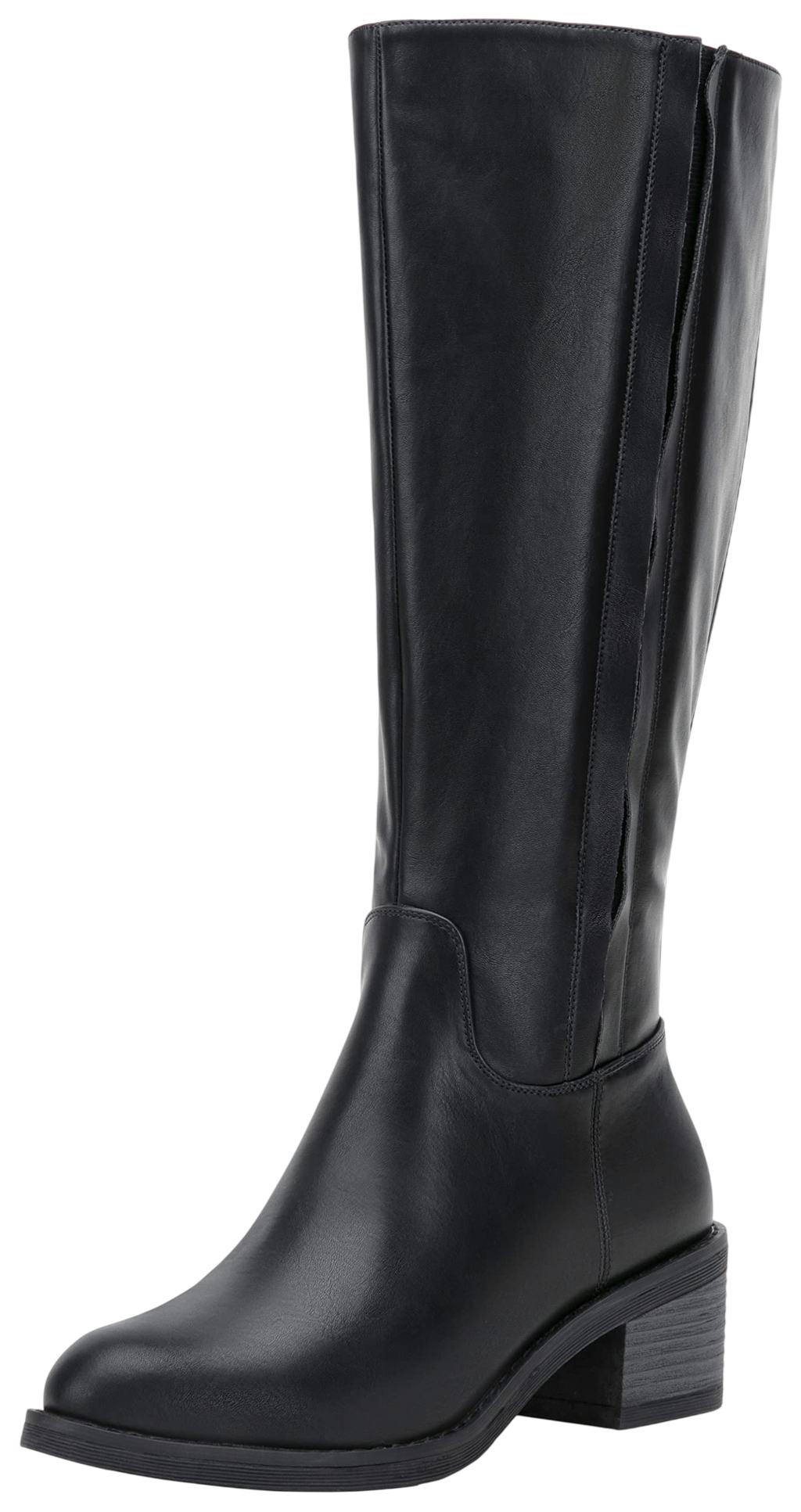 Jeossy Womens 9661W Knee High Boots Riding Boots For Women With Wide Calf Black Size 8W Us High Boots With Inner Zipper And Side Hidden Elastic Banddjy9661W Black 08