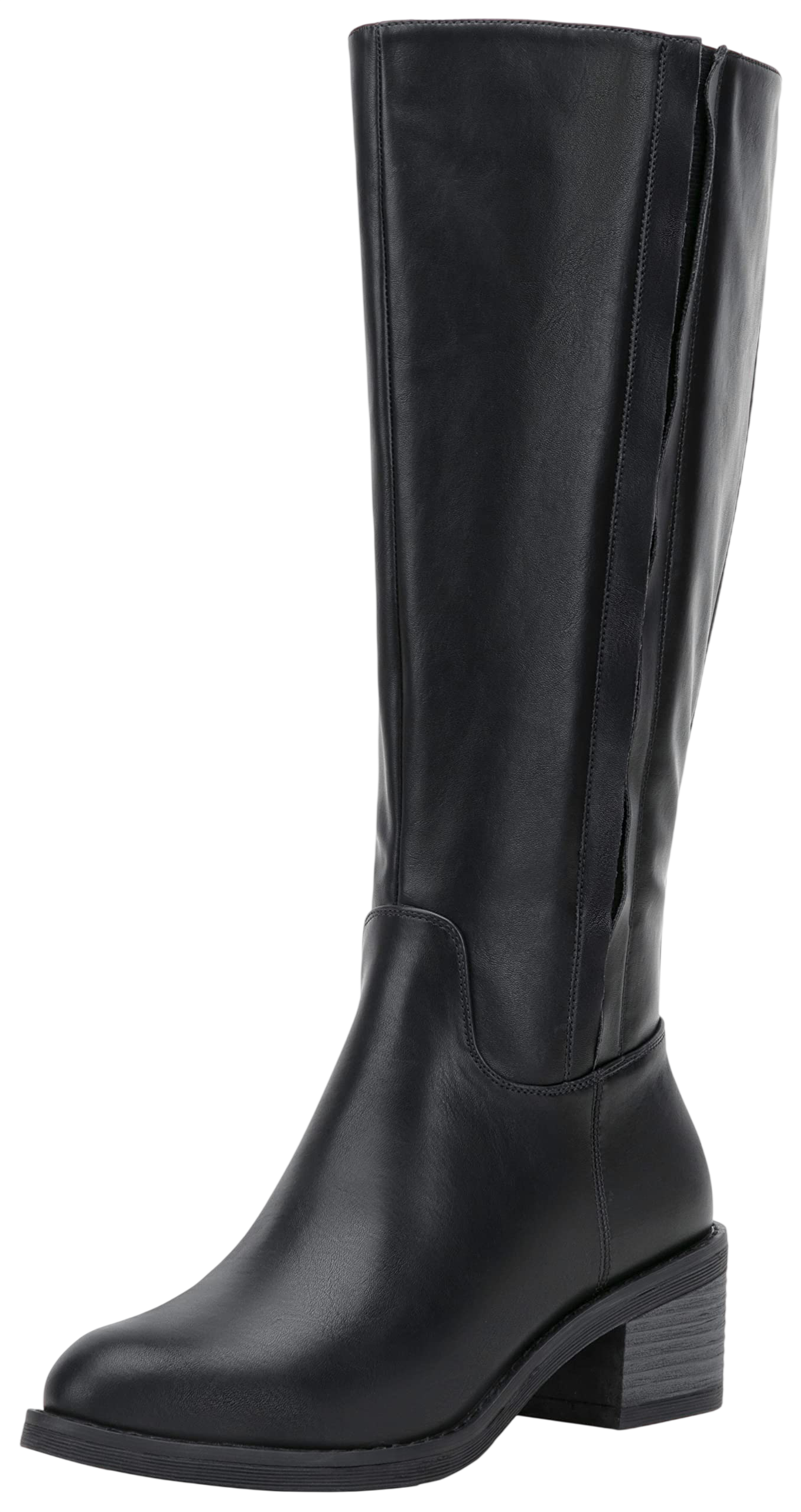Jeossy Womens 9661W Knee High Boots Riding Boots For Women With Wide Calf Black Size 8W Us High Boots With Inner Zipper And Side Hidden Elastic Banddjy9661W Black 08
