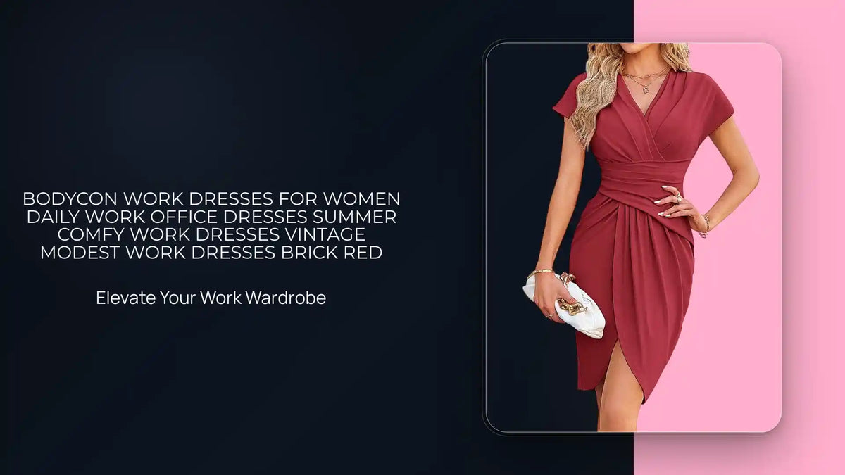 Bodycon Work Dresses For Women Daily Work Office Dresses Summer Comfy Work Dresses Vintage Modest Work Dresses Brick Red by@Outfy